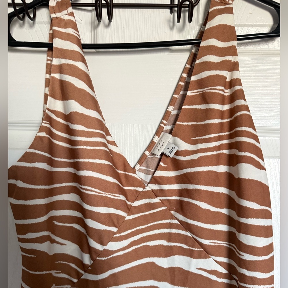 A New Day Brown and White Striped Dress - Picture 2 of 3